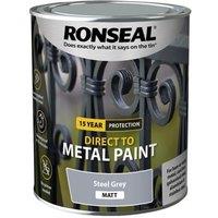 Ronseal Direct to Metal Paint 750ml - Steel Grey