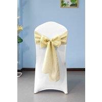 Neel Blue 10pcs Hessian Chair Sashes, 22cm x 280cm in Gold | Size: 22 cm x 280 cm