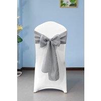 Neel Blue 10pcs Hessian Chair Sashes, 22cm x 280cm in Grey | Size: 22 cm x 280 cm