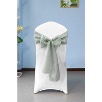 Neel Blue 10pcs Hessian Chair Sashes, 22cm x 280cm in Silver | Size: 22 cm x 280 cm