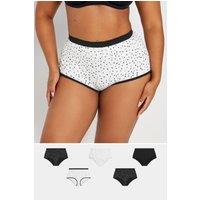 Yours Women's 5 Pack High Waisted Shorts in Black | Size: 38-40