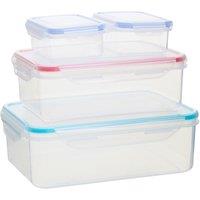 Orsina Herrela Multicoloured Lids 4Pc Food Containers in Clear
