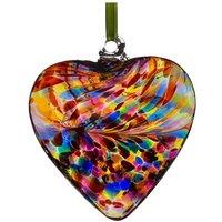 Sienna Glass 8cm Friendship Heart Sending Hugs Multicoloured in Dark Red