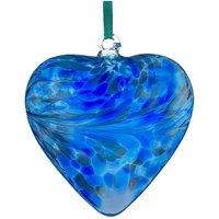 Sienna Glass 8cm Friendship Heart With Love Blue