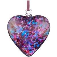 Sienna Glass 12cm Friendship Heart Blue & Pink