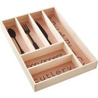 Orsina Wooden Cutlery Drawer, Kitchen Utensil Tray Organizer, Natural Flatware Drawer Divider, Modern Insert Tray