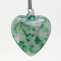 Sienna Glass 8cm Friendship Heart Green in Light Green