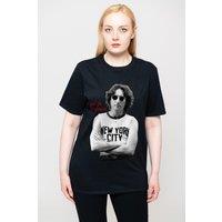 John Lennon New York City B&W Logo T-Shirt in Black | Size: Medium