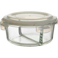 Orsina Durable 950ml Glass Container, Two Compartments House Spice Jars, Airtight Food Organizer For Kitchen in Clear