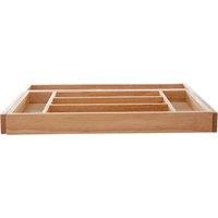 Orsina Expandable Rubberwood Cutlery Tray, 7 Compartment Utensil Drawer Organizer, Adjustable Kitchen Drawer Insert in Natural