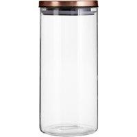 Orsina Freska 1300ml Storage Jar, Clear Glass with Airtight Silicone Seal & Metallic Lid in Silver