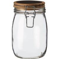 Orsina Durable Glass Medium Storage Jar with Pine Wood Lid, Stylish Glass Jar With Lid, Airtight Storage Jar in Clear