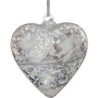 Sienna Glass 12cm Friendship Heart Pastel Silver