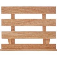 Orsina Rubberwood Recipe Book Stand, Foldable Cooking Book Holder, Slatted Kitchen Book Prop, Tablet Display Stand in Natural