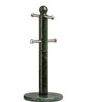 Orsina Green Marble 4-Cup Mug Tree, Elegant Natural Marble Mug Holder with Polished Finish