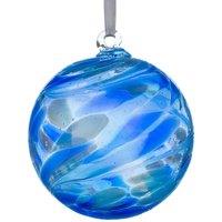 Sienna Glass 10cm Friendship Ball Happy 60th Birthday in Blue