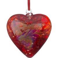 Sienna Glass 12cm Friendship Heart Red in White