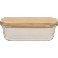 Orsina 640ml Glass Container with Bamboo Lid, Glass Container with Airtight Lid, Clear Airtight Glass Container in Natural