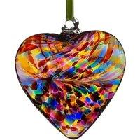 Sienna Glass 12cm Friendship Heart Multicoloured in Dark Red