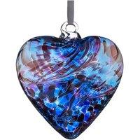 Sienna Glass 8cm Friendship Heart Stay Strong Purple & Blue