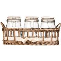 Orsina Country Cottage Glass Storage Jars - Set of 3 in Grey