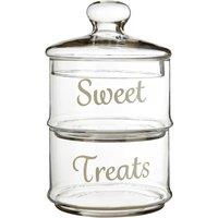 Orsina Durable Stackable 2Pc Glass Storage Jar, Stylish Glass Container For Kitchen, Airtight Lid Storage Container in Clear