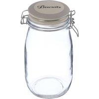 Orsina Durable Biscuit Storage Jar, Stylish Glass Jar With Lid For Kitchen Counter, Versatile Airtight Storage Jar in Clear