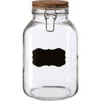 Orsina Durable Large Wooden Lid Storage Jar, Stylish Glass Jar With Lid For Counter, Versatile Airtight Storage Jar in Clear
