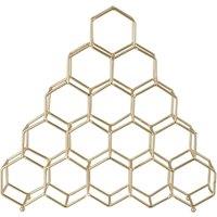 Orsina Honeycomb Design 10 Bottle Copper Plated Spice Rack, Contemporary House Spice Jars, Versatile Spice Storage in Gold