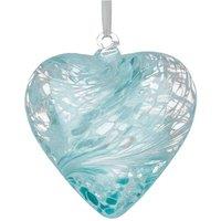 Sienna Glass 12cm Friendship Heart Pastel Blue in Light Blue