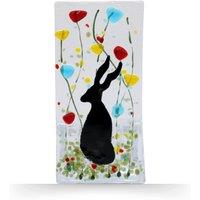 Sienna Glass Handmade Fused Glass - Tea Light Holder - Hare - Wildflower
