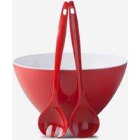 Zeal Melamine Salad Bowl & Servers Set in Red