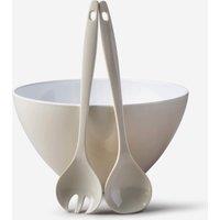 Zeal Melamine Salad Bowl & Servers Set in Cream