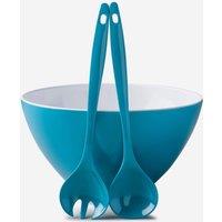 Zeal Melamine Salad Bowl & Servers Set in Aqua