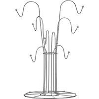 Orsina Chrome 8 Cup Mug Tree, Stylish Wire Stand With Polished Chrome Finish, Holds Up To 8 Mugs For Easy Access in Silver