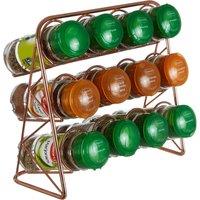 Orsina Elegant Copper Finish Spice Rack, Copper Finish House Spice Jars For Kitchen, Sleek Spice Organizer in Gold