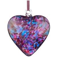 Sienna Glass 8cm Friendship Heart I Miss You Blue & Pink