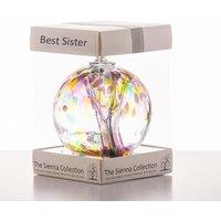 Sienna Glass 10cm Spirit Ball Best Sister Multicoloured Pink