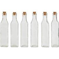 Orsina Versatile Use Set Of 6 Glass Bottles, Glass Bottles For Kitchen, Functional Design Clear Glass Bottles