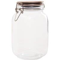 Orsina Stylish Square 1550ml Glass Jar With Champagne Lid, Durable Glass Jar With Lid, Airtight Storage Jars in Clear
