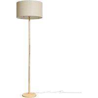 ValueLights Triston Wood Floor Lamp in Brown