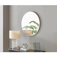 FurnitureboxUK Emma 80cm Medium Art Deco Metal Frame Round Hallway Bedroom Dining & Living Room Wall Mirror in White