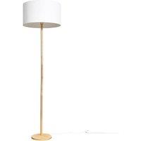 ValueLights Triston Light Natural Wood Floor Lamp in Brown