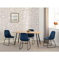 Seconique Hamilton Medium Dining Set with Lukas Chairs in Blue