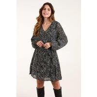 Blue Vanilla Women's Pleated Mini Dress With Belt in Black | Size: Medium