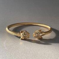 Luxe Tones Women's Zuri Gold Textured Panther Cuff