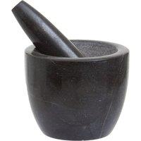 Orsina Black Marble Tapered Mortar & Pestle, Durable Natural Stone Grinder For Kitchen Use