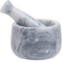 Orsina Grey Marble Mortar & Pestle, Durable 250ml Marble Grinder for Kitchen, Non-Porous Handcrafted