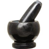 Orsina Black Marble Mortar & Pestle Set, Durable Natural Stone Grinder For Kitchen Use