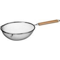 Orsina Versatile Large Sieve with Wooden Handle, Stainless Steel Constructed Large Sieve, Comfortable Handle Sieve in Natural